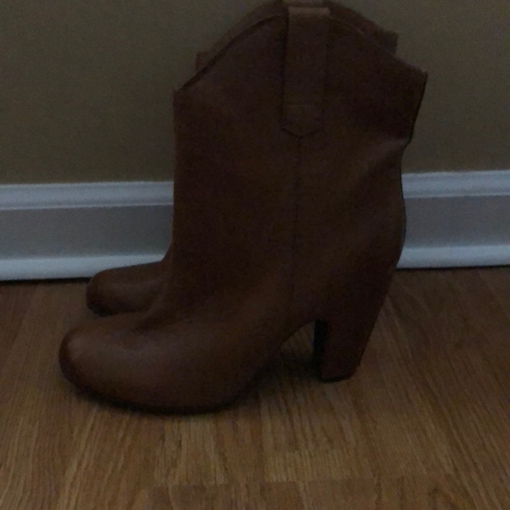 New Kork-Ease Cognac ALL Leather Booties
